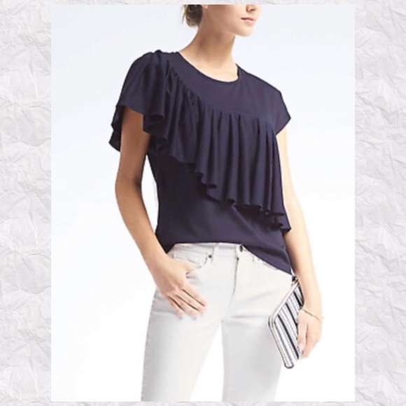 Banana Republic Tops - Banana Republic Limited Edition Couture Ruffle Tee